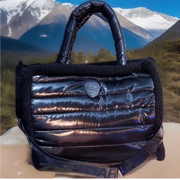 SOLD! NWT Pajar Canada 🇨🇦 Shearling Puffy Messenger Tote Crossbody Bag - Picture 6 of 15